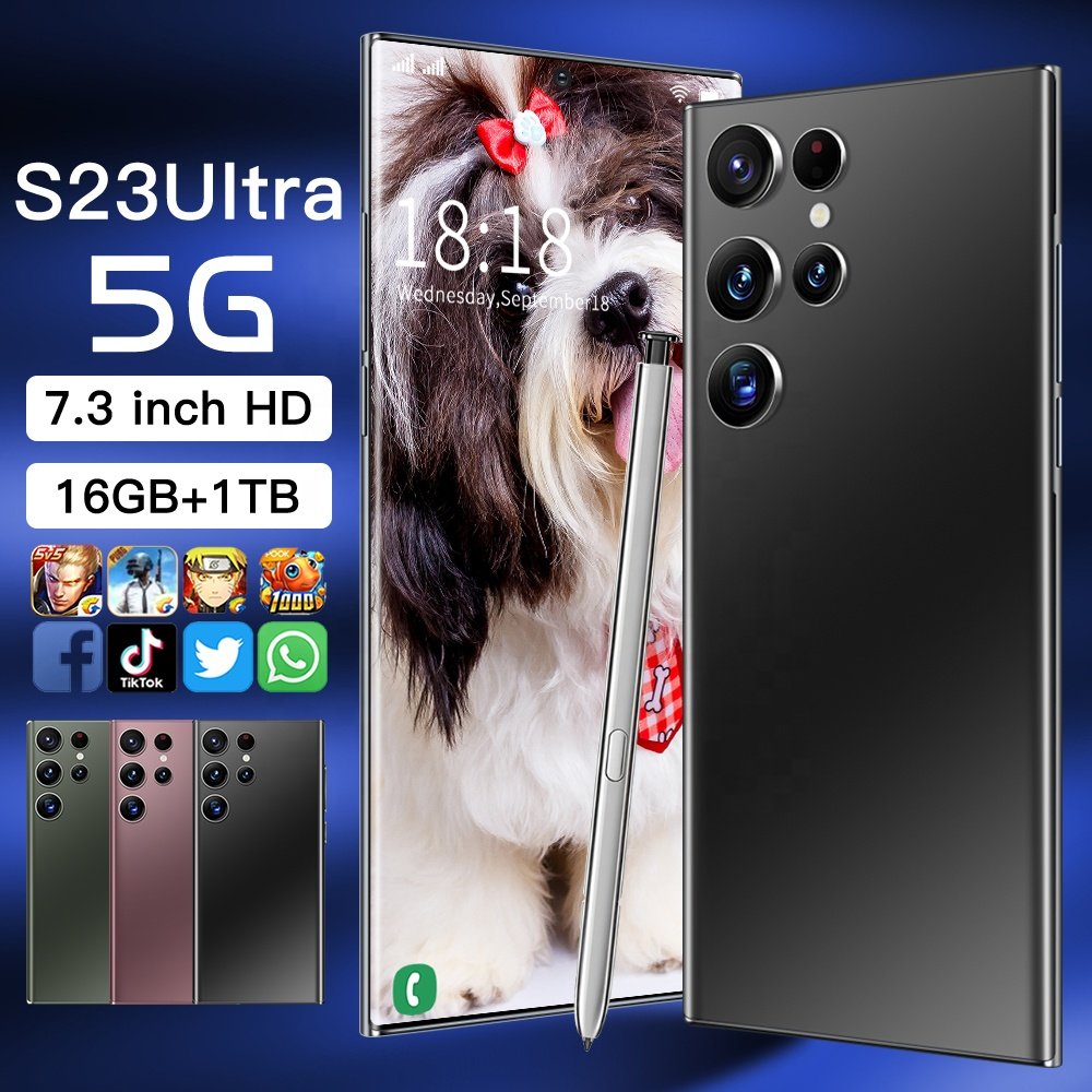 2023 Hot Selling Original Unlocked For Brand New S23 Ultra 5g Smartphone 6.8 Inch Android 13 Version 512gb 3g 4g Mobile Phones